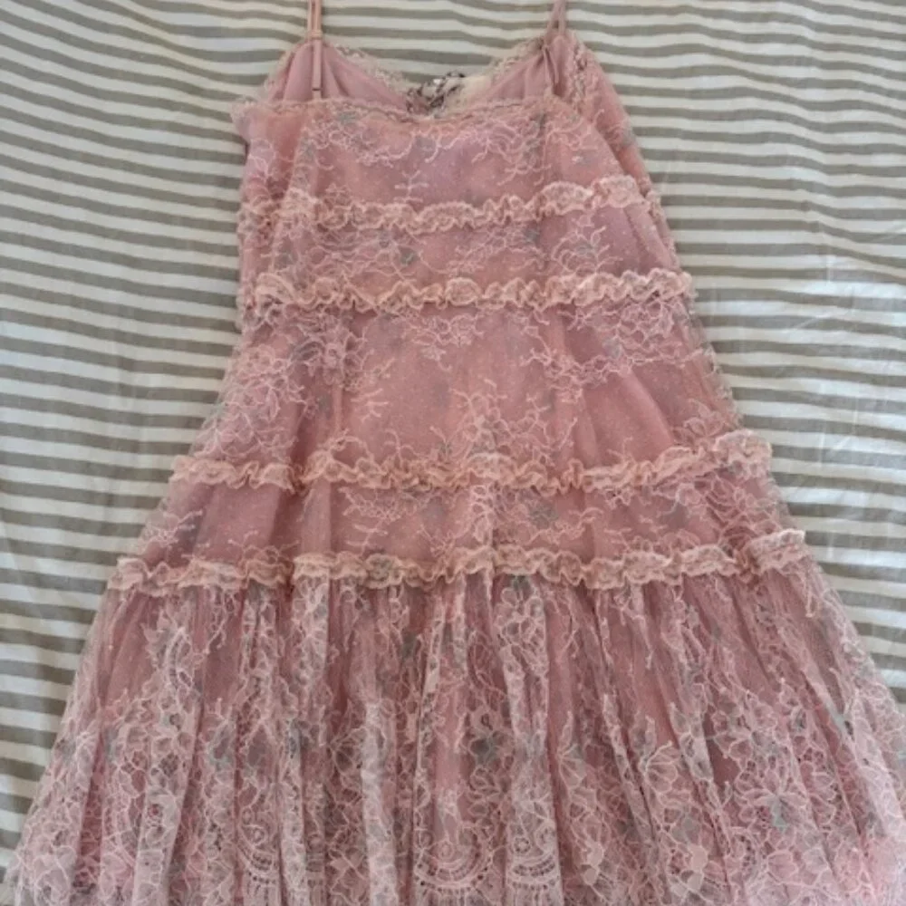 LoveShackFancy Galilea Chantilly Lace Mini Dress  $495.00 2 - Picture 10 of 11